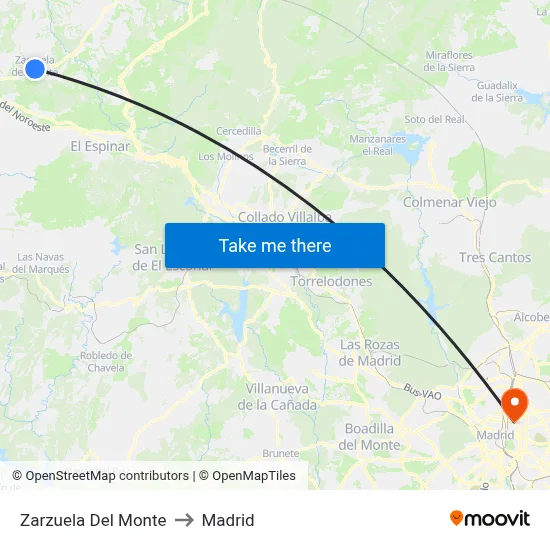 Zarzuela Del Monte to Madrid map