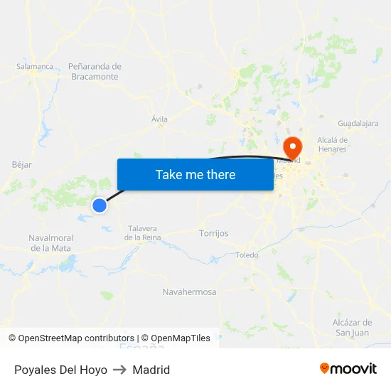 Poyales Del Hoyo to Madrid map