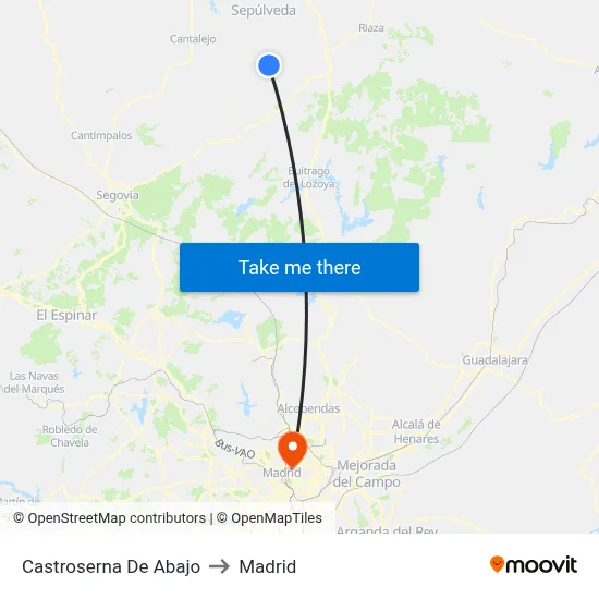 Castroserna De Abajo to Madrid map