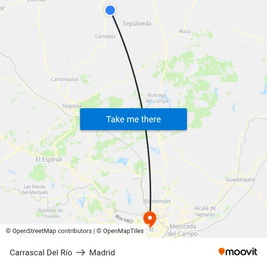 Carrascal Del Río to Madrid map