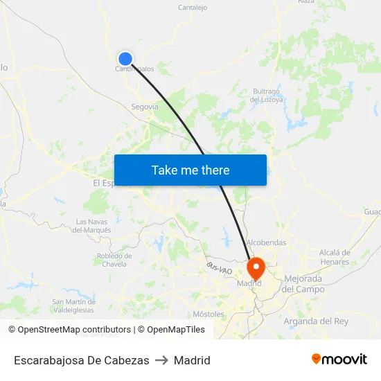 Escarabajosa De Cabezas to Madrid map