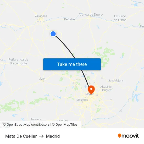 Mata De Cuéllar to Madrid map