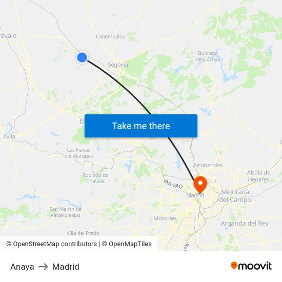 Anaya to Madrid map