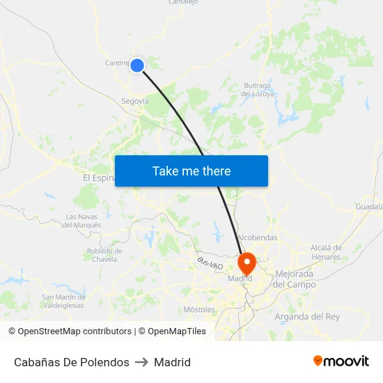 Cabañas De Polendos to Madrid map