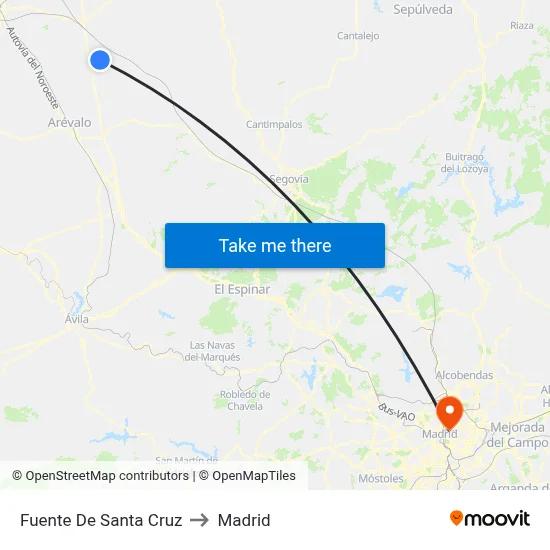Fuente De Santa Cruz to Madrid map