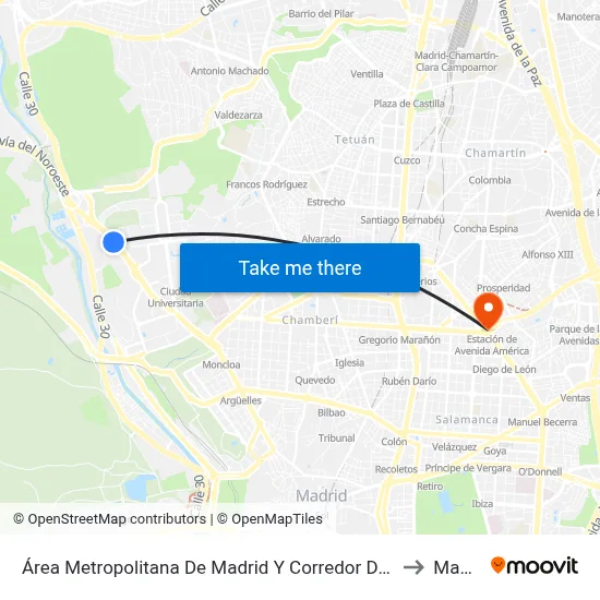 Área Metropolitana De Madrid Y Corredor Del Henares to Madrid map