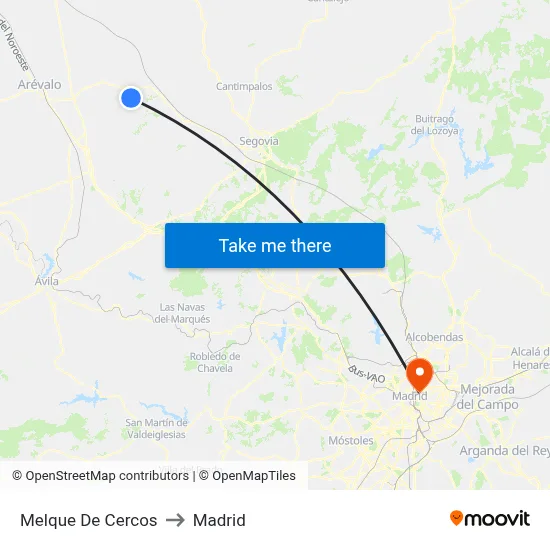 Melque De Cercos to Madrid map