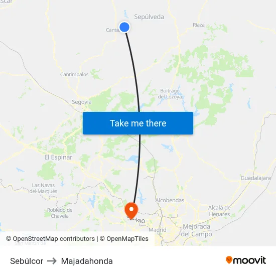 Sebúlcor to Majadahonda map