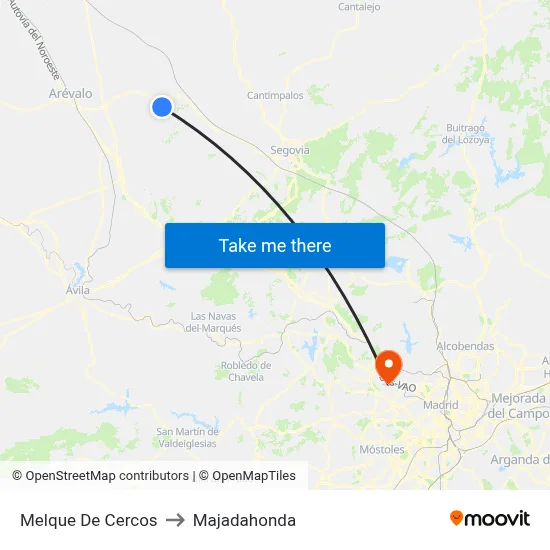 Melque De Cercos to Majadahonda map