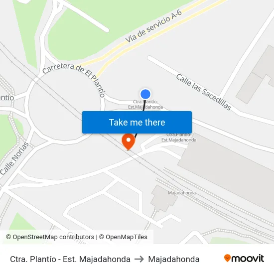 Ctra. Plantío - Est. Majadahonda to Majadahonda map