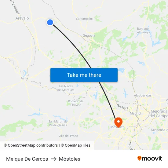 Melque De Cercos to Móstoles map