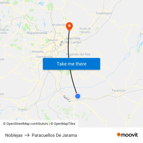 Noblejas to Paracuellos De Jarama map