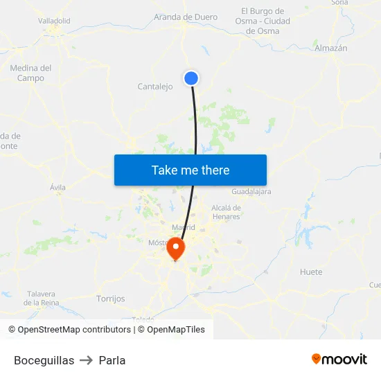 Boceguillas to Parla map