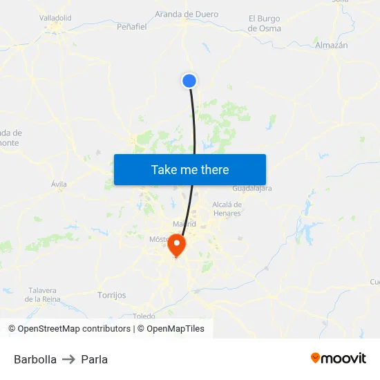Barbolla to Parla map