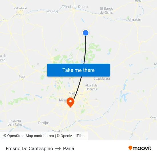 Fresno De Cantespino to Parla map