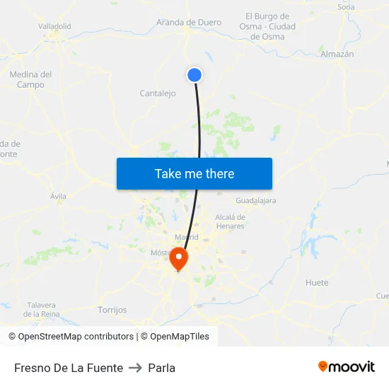 Fresno De La Fuente to Parla map