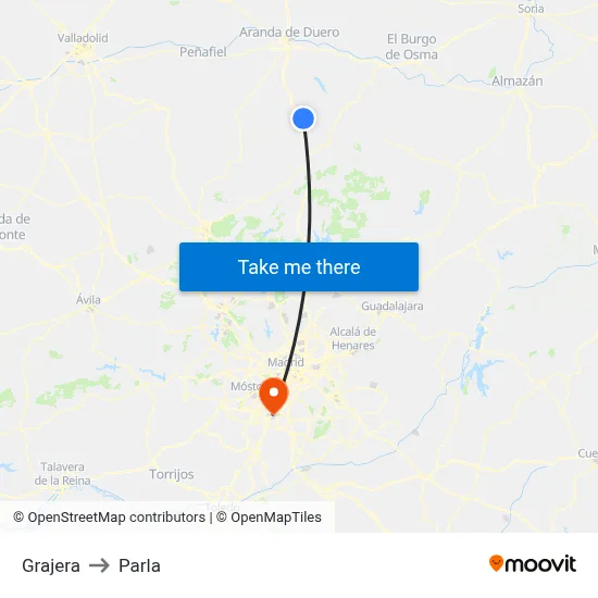 Grajera to Parla map