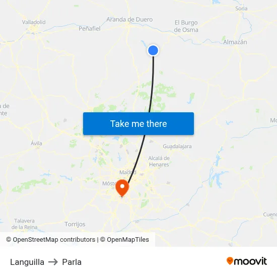 Languilla to Parla map