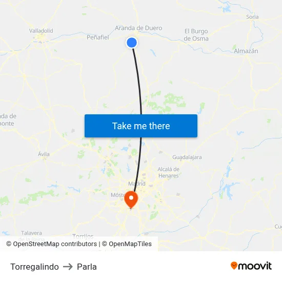 Torregalindo to Parla map