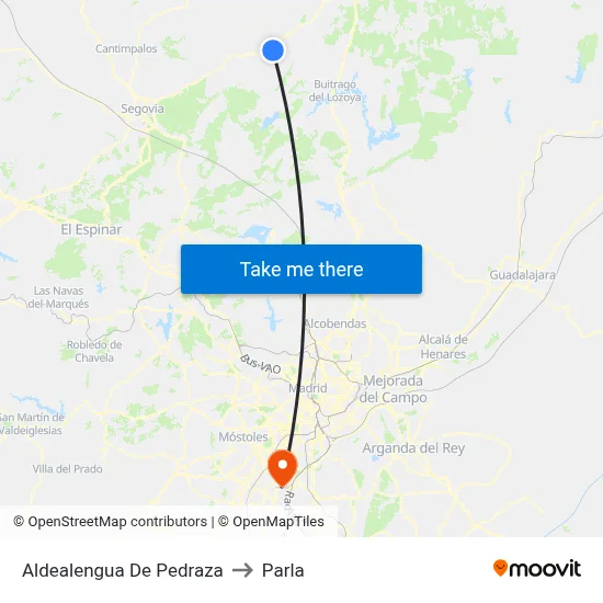 Aldealengua De Pedraza to Parla map