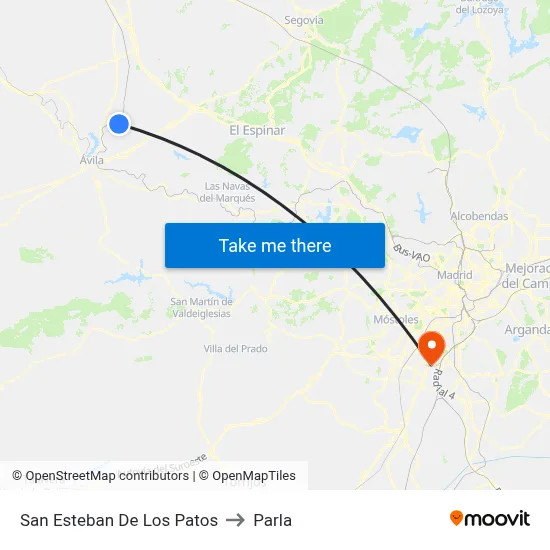 San Esteban De Los Patos to Parla map
