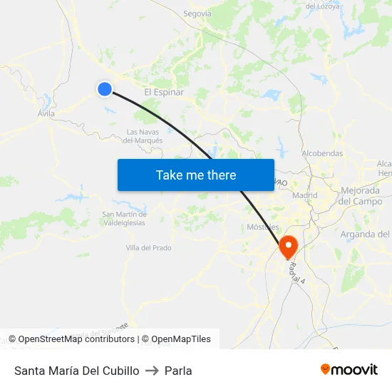 Santa María Del Cubillo to Parla map