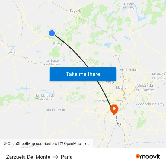 Zarzuela Del Monte to Parla map
