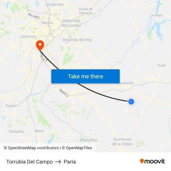 Torrubia Del Campo to Parla map
