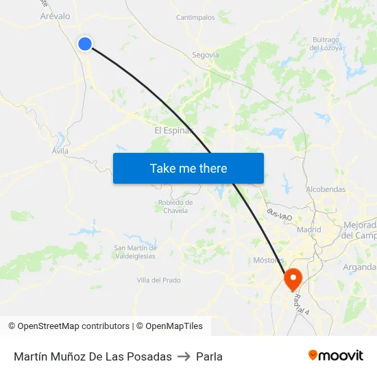 Martín Muñoz De Las Posadas to Parla map