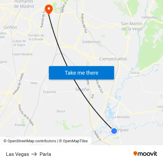 Las Vegas to Parla map