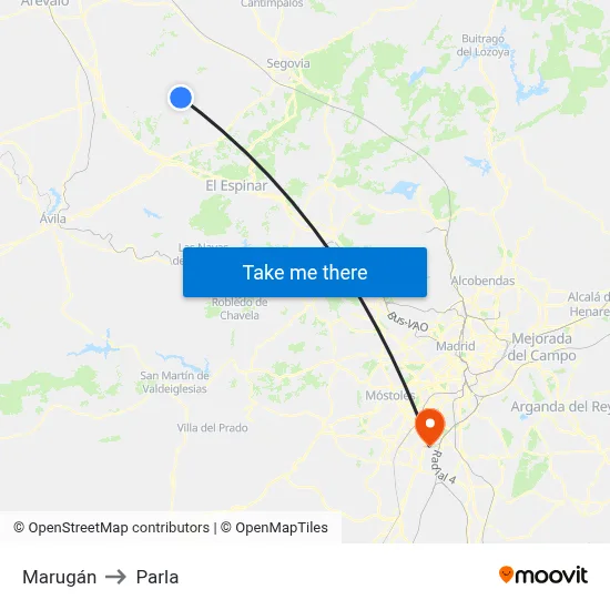 Marugán to Parla map