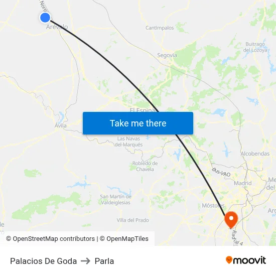 Palacios De Goda to Parla map