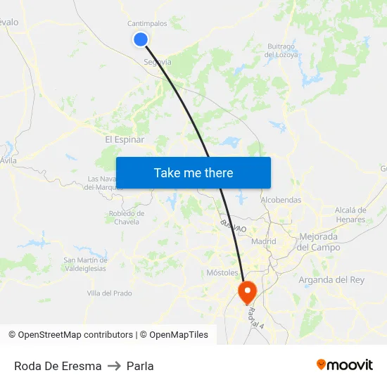 Roda De Eresma to Parla map