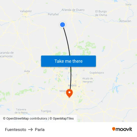 Fuentesoto to Parla map