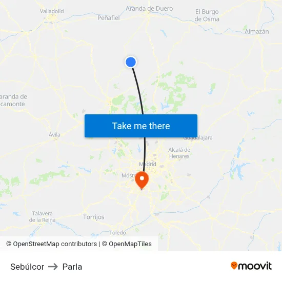 Sebúlcor to Parla map