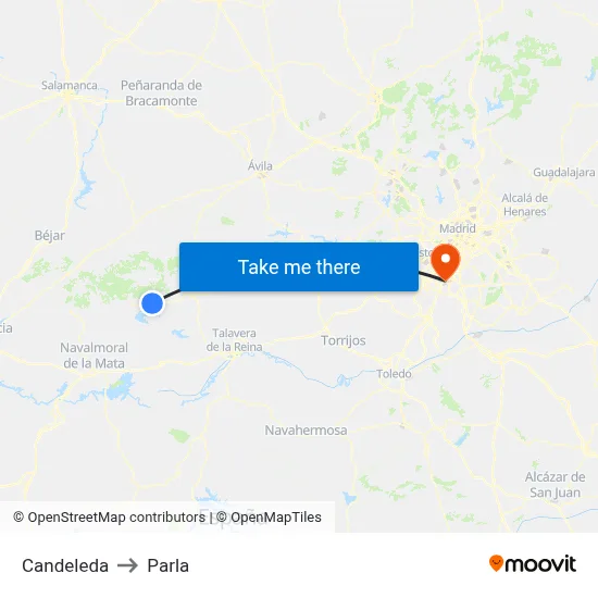 Candeleda to Parla map