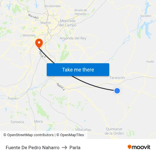 Fuente De Pedro Naharro to Parla map