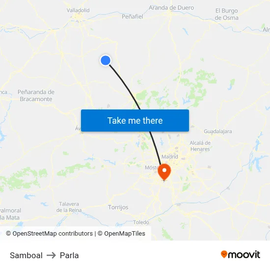 Samboal to Parla map