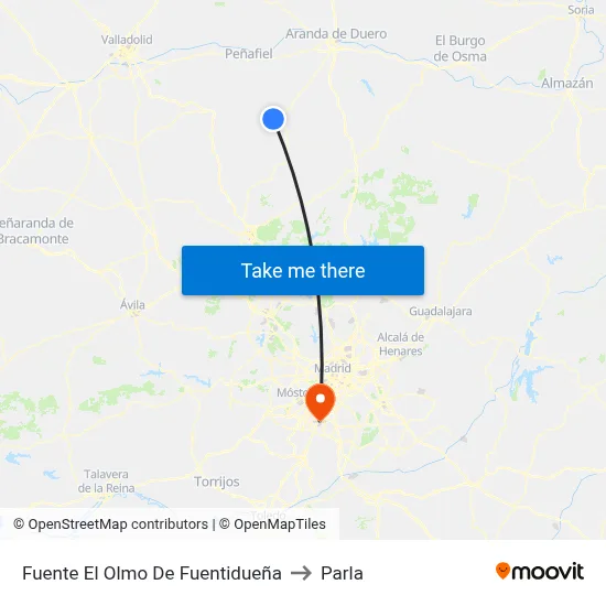 Fuente El Olmo De Fuentidueña to Parla map