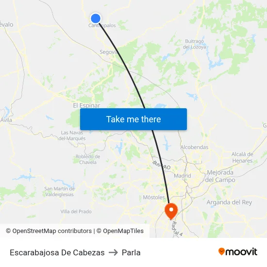 Escarabajosa De Cabezas to Parla map