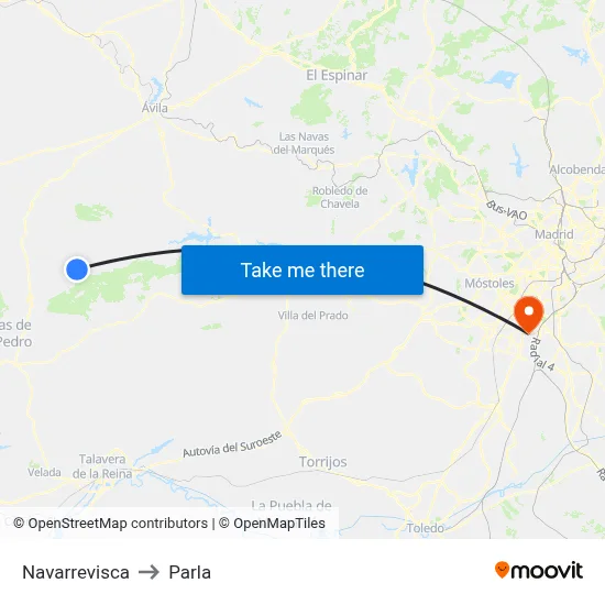 Navarrevisca to Parla map