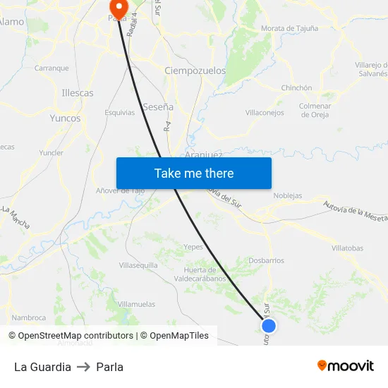 La Guardia to Parla map