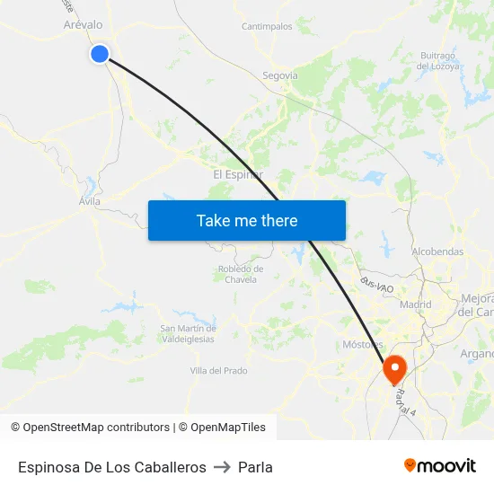 Espinosa De Los Caballeros to Parla map