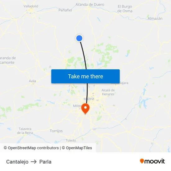 Cantalejo to Parla map