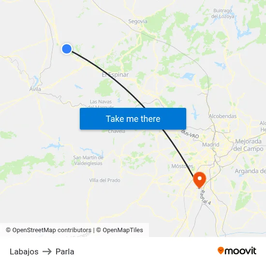 Labajos to Parla map