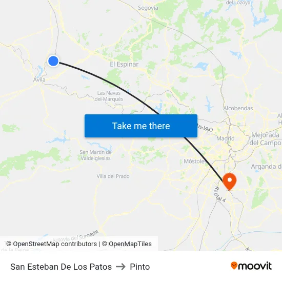 San Esteban De Los Patos to Pinto map