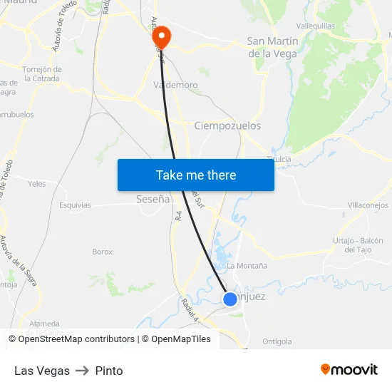 Las Vegas to Pinto map