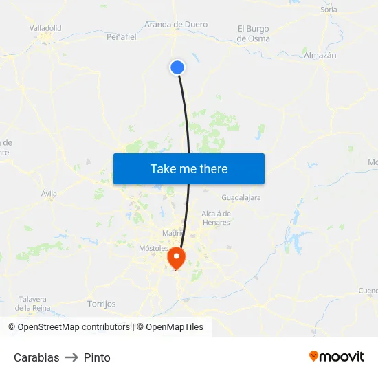 Carabias to Pinto map
