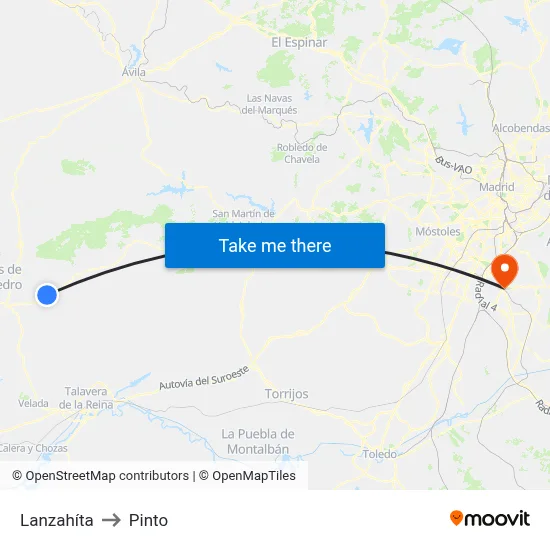 Lanzahíta to Pinto map