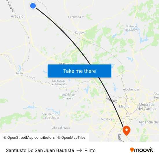 Santiuste De San Juan Bautista to Pinto map